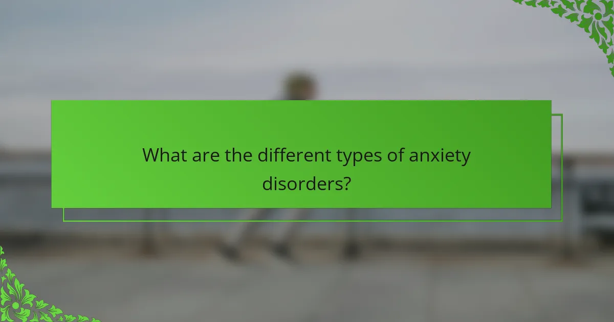 What are the different types of anxiety disorders?