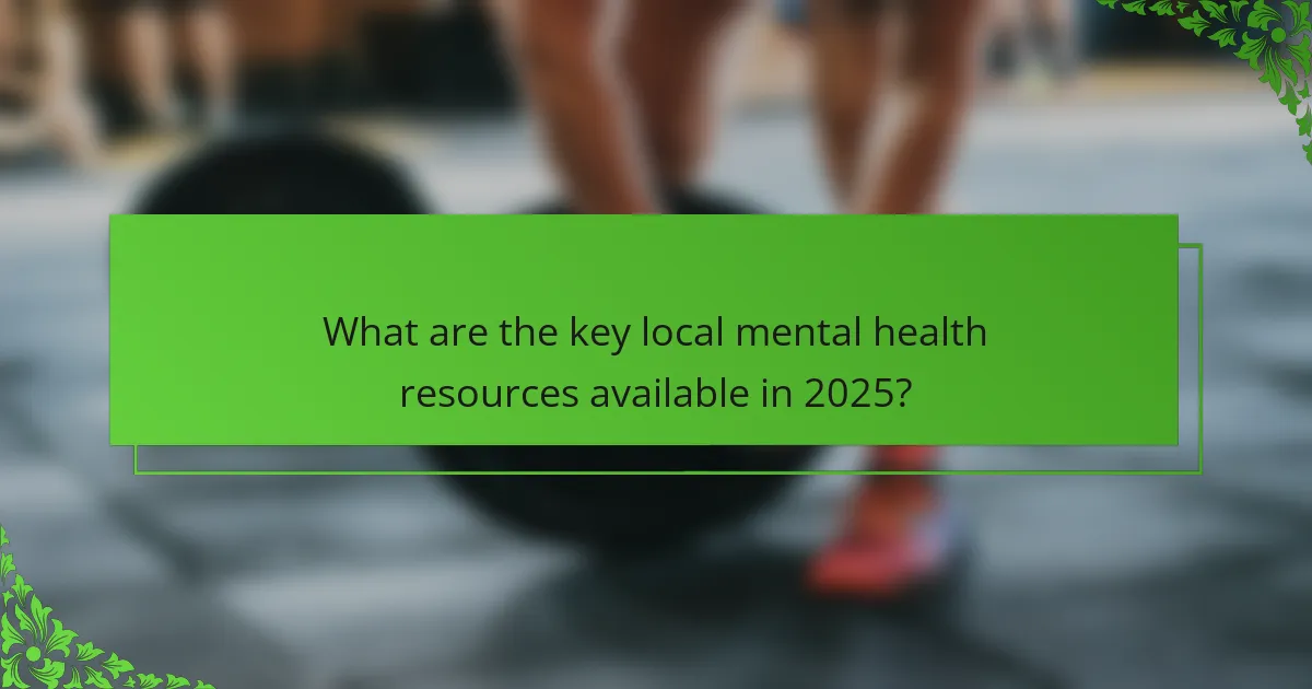 What are the key local mental health resources available in 2025?