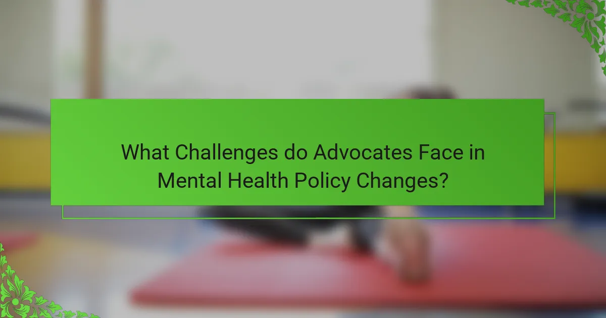 What Challenges do Advocates Face in Mental Health Policy Changes?