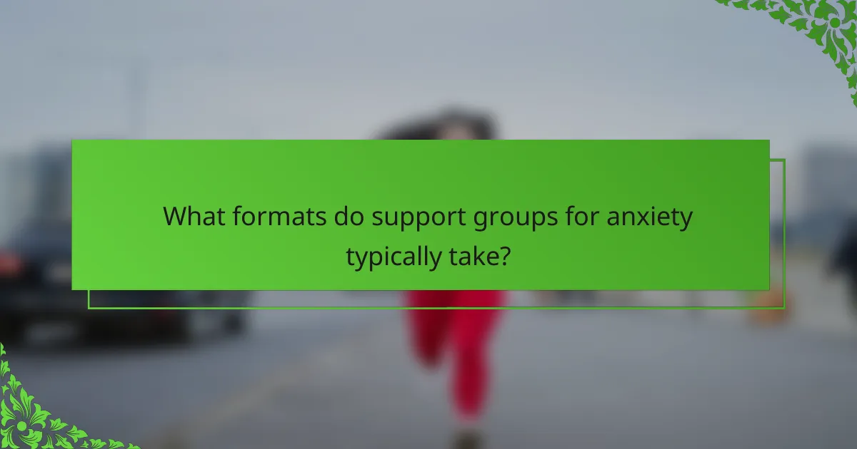 What formats do support groups for anxiety typically take?