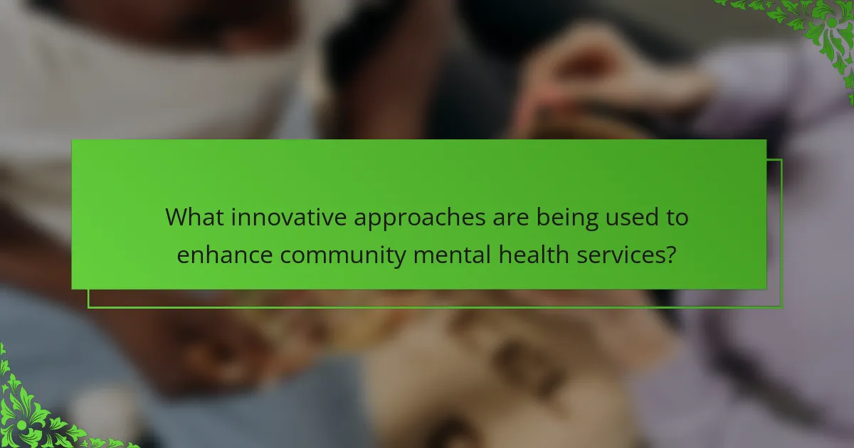 What innovative approaches are being used to enhance community mental health services?