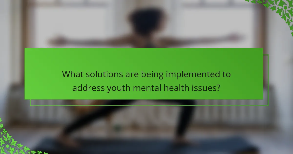 What solutions are being implemented to address youth mental health issues?