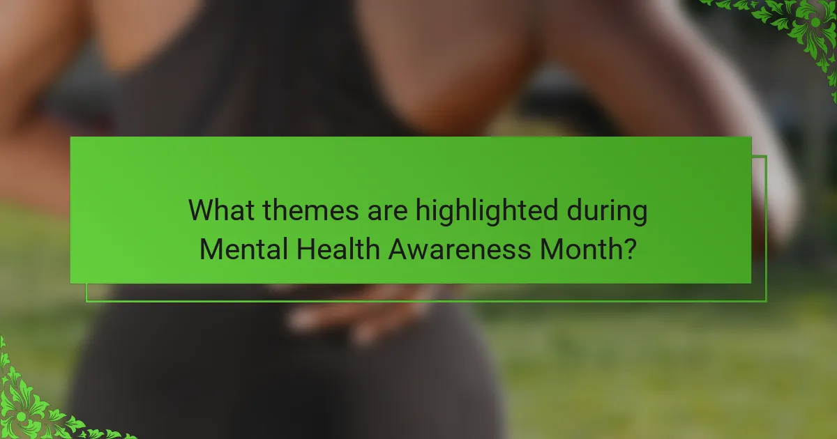 What themes are highlighted during Mental Health Awareness Month?
