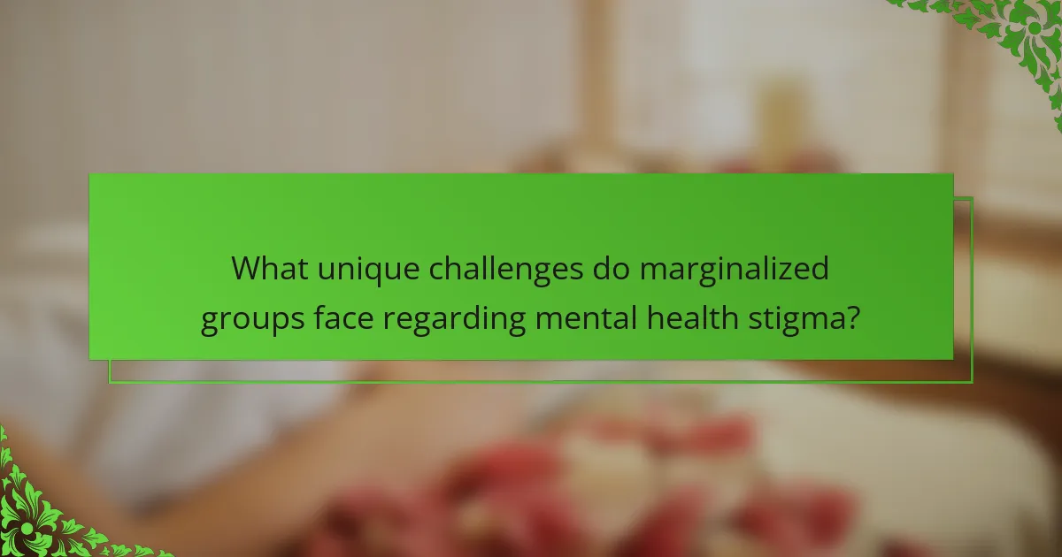 What unique challenges do marginalized groups face regarding mental health stigma?